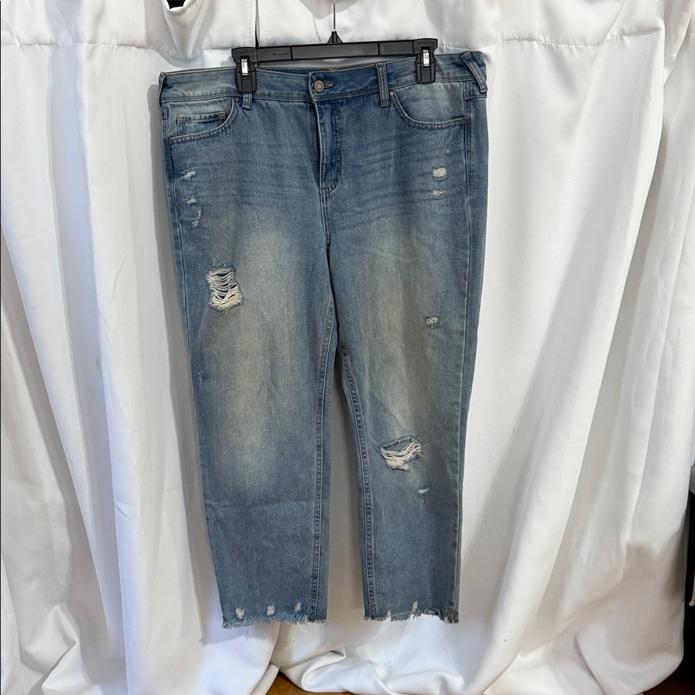 Blue ripped jeans